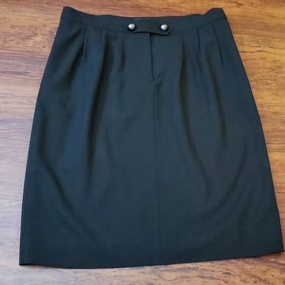 Fendi Black Chic Edgy Feminine Workcore Trendy Button Waist Pencil Skirt Size 44 - Picture 1 of 4